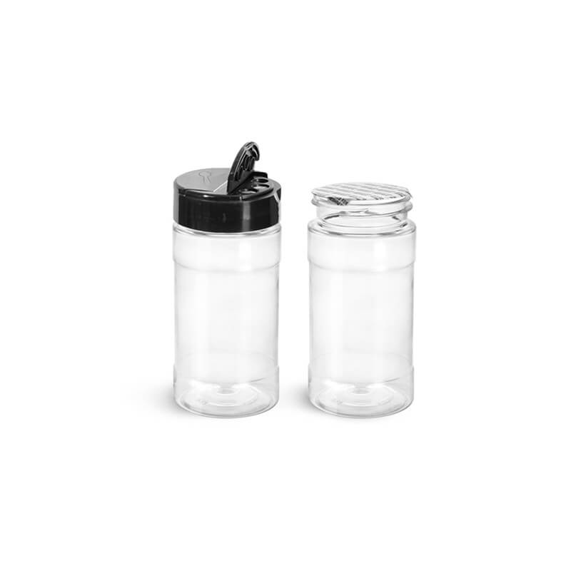 https://oshaka.com/wp-content/uploads/2017/10/8-oz-Clear-Spice-Bottles-with-Black-Pressure-Sensitive-Lined-Caps.jpg